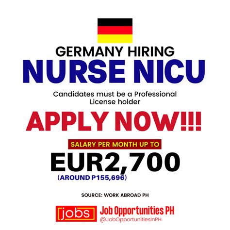 Hiring Registered Nurse Nicu In Germany Philippine Go