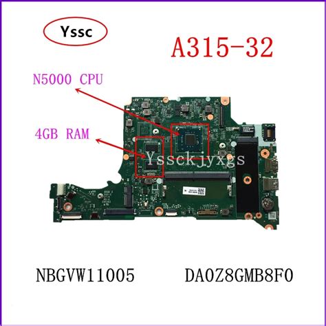 Da0z8gmb8f0 Motherboard For Acer Aspire A314 32 A315 32 Laptop