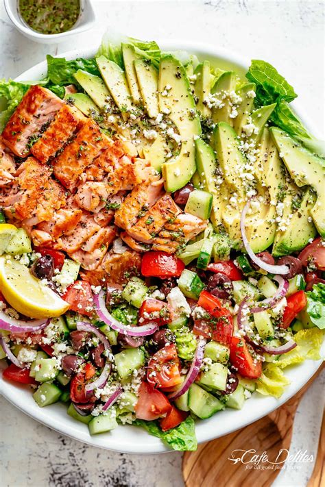 Mediterranean Avocado Salmon Salad Cafe Delites