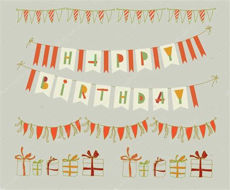 Set Of Vector Birthday Party Elements Eps 10 — Stock Vector