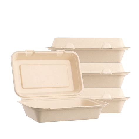 50 Count 9 X 6 Clamshell Disposable Eco Containers Togo Food