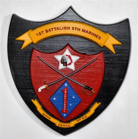 Usmc 1st Battalion 5th Marines Usmc Geronimo 3d Wood Carving Etsy