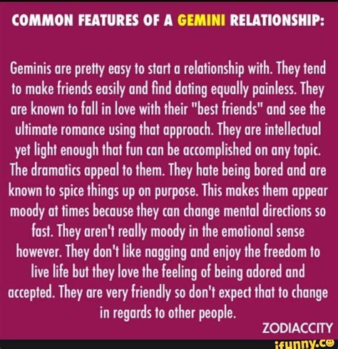 Common Features Of A Gemini Relationship Geminis Are Pretty Easy To
