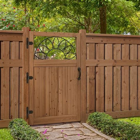 Our range of decorative fence panels are sure to transform the look of your garden. 3.5 ft. x 6 ft. Cedar Fence Gate with Sunrise Insert ...