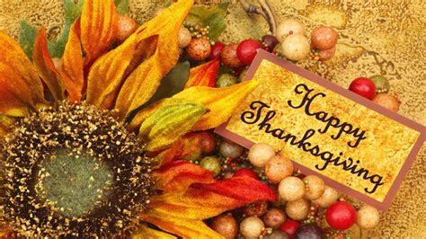 Happy Thanksgiving Day Flower Desktop Wallpaper