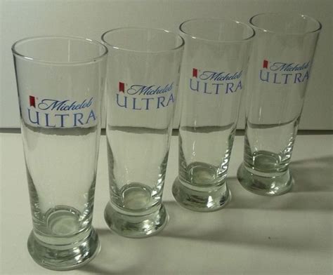 Michelob Ultra Signature 12 Tall 16 Oz Beer Glasses Man Cave Home Bar