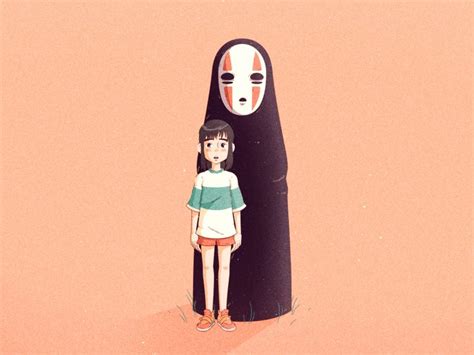 Spirited Away Chihiro And No Face Spirited Away Cute Drawings Face