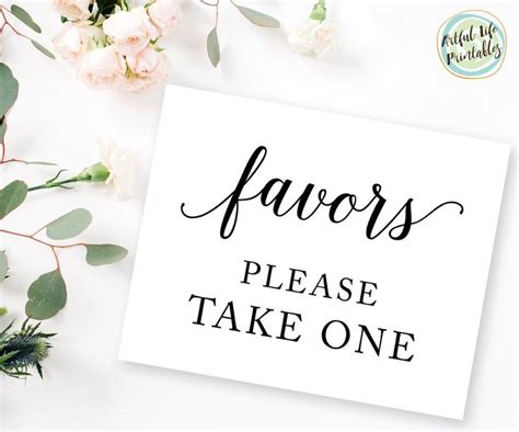 Wedding Favors Sign Please Take One Favors Sign Favors Sign Printable