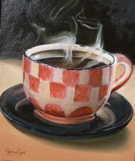 Judys Art Coffee Oil Painting On Canvas Hard Panel Coffee Art