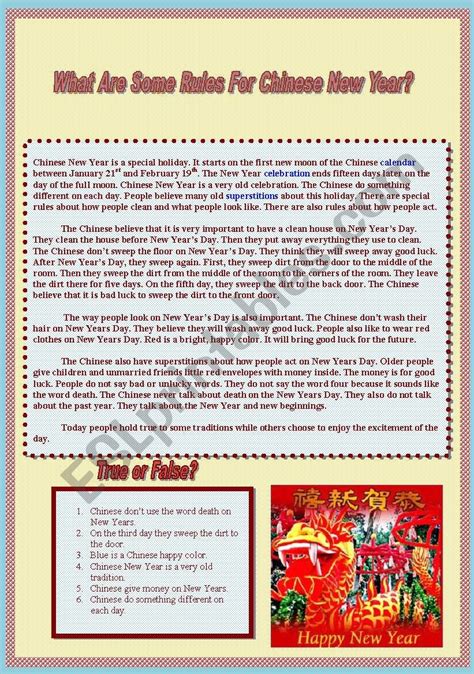 Chinese New Year Esl Worksheet By Kohaku