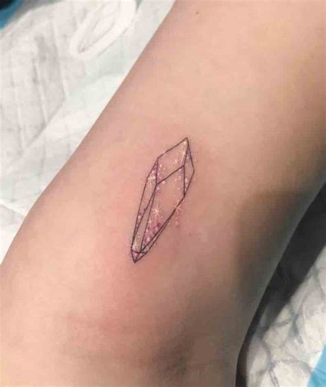 28 Of The Finest Crystal Tattoos Crystal Tattoo Geometric Tattoo