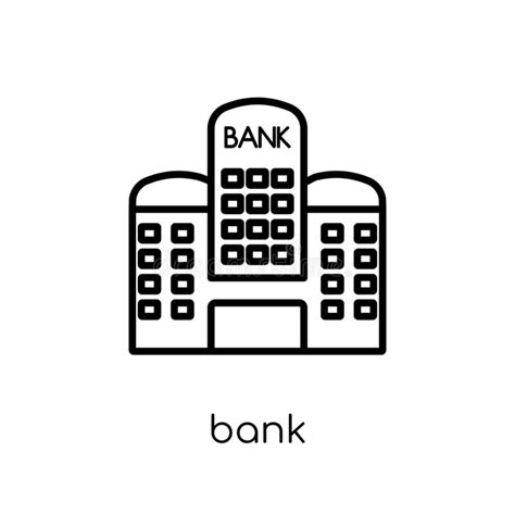 Bank Icon Trendy Modern Flat Linear Vector Bank Icon On White B Stock