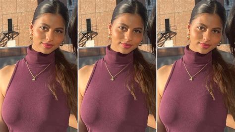 Suhana Khan Picked A Purple Body Hugging Turtleneck Dress For Her Day Out In New York Vogue India