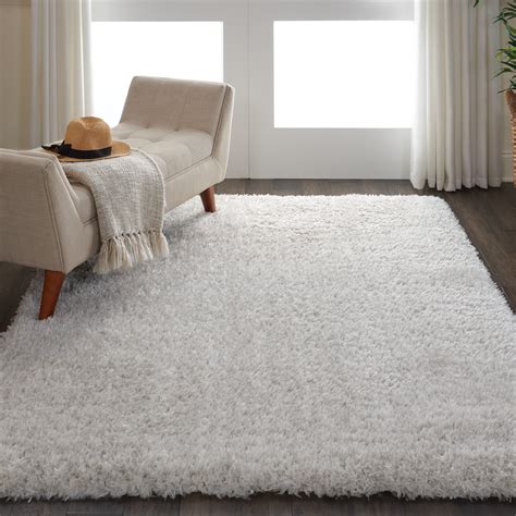 Nourison Ultra Plush Shag Flokati Solid Light Grey Area Rug Walmart