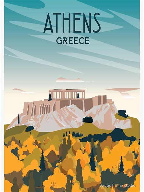 Greece Travel Poster Athens Acropolis Poster For Sale By