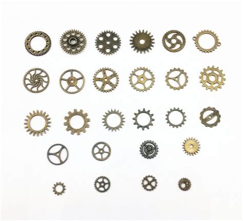 Yueton 100 Gram Assorted Antique Steampunk Gears Charms