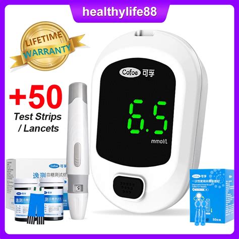 Cofoe Blood Glucose Meter Set With Pcs Test Strips And Lancets