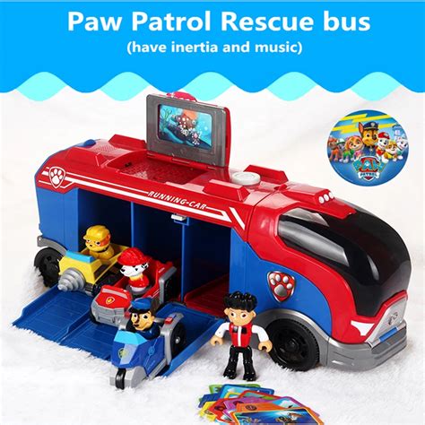 Paw Patrol Dog Sliding Team Big Truck Toy Rare Music Rescue Team Toy