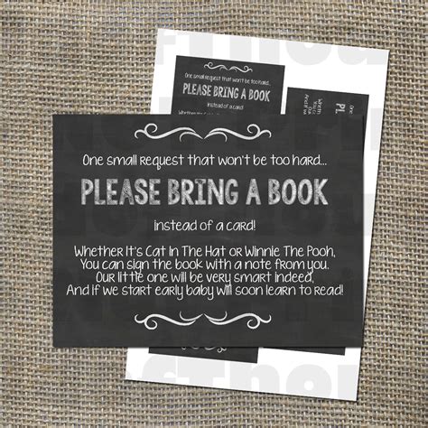 Check spelling or type a new query. Please Bring a Book Instead of a Card Insert for Baby Shower
