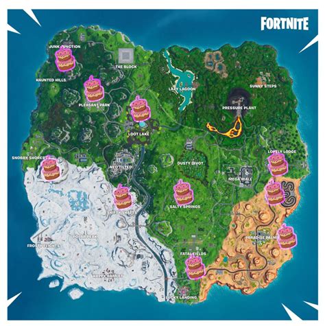 Fortnite Birthday Cake Locations Where To Dance Guide For Birthday