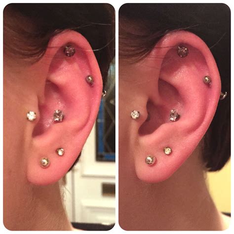 Industrial Scaffold Ear Piercing Bar Swapped For Two Separate