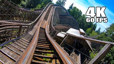 Timberhawk Wooden Roller Coaster Multi Angle 4k Onride Pov Wild Waves Amusement Park Seattle
