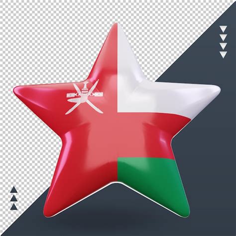 Premium Psd 3d Star Oman Flag Rendering Front View