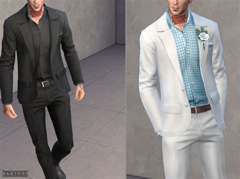 Mens Slim Fit Suit Set By Darte77 At Tsr Sims 4 Updates