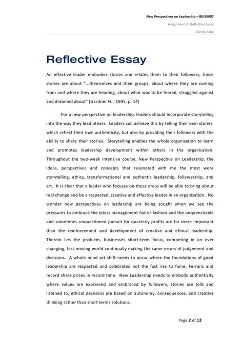 How To Write A Reflective Essay For University Reflection Essay