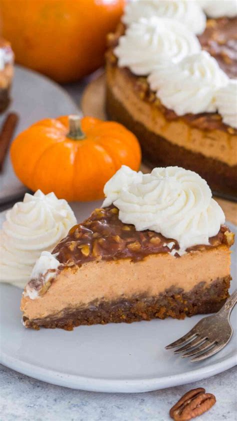 Add in eggs one at a time and beat the mixture until fluffy. Pumpkin Pecan Pie Cheesecake Recipe VIDEO - Sweet and Savory Meals
