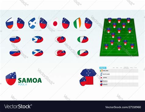 Set For Samoa Rugby Team Royalty Free Vector Image
