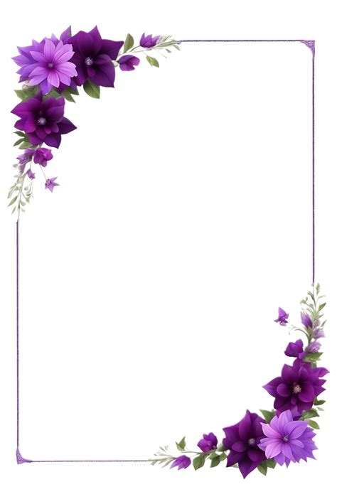 Purple Flower Border Png