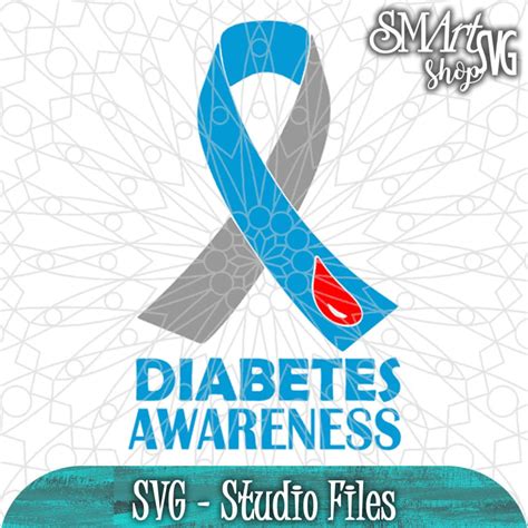 Diabetes Svg Ribbon Diabetic Awarness Svg Diabetes Awareness Etsy