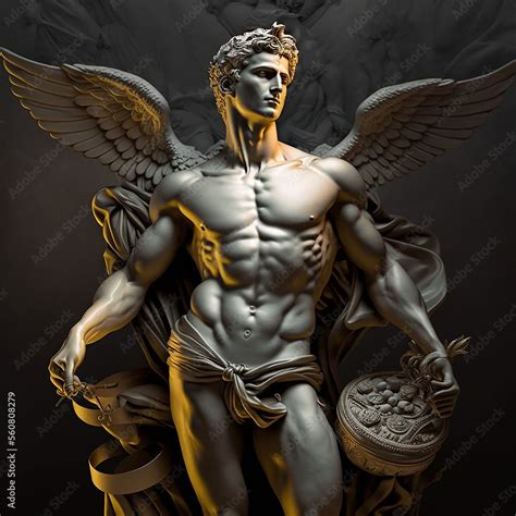 Ancient Greek God Hermes Created With Generative Ai Technology Stock