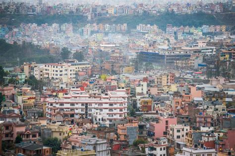 Nepal 4 January 2017 Sky View Of The City In Kathmandu Town