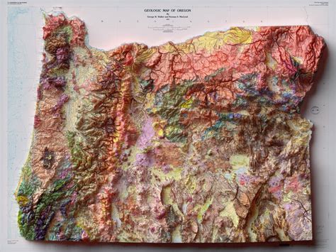 Oregon Usa Geological Map 1991 Shaded Relief Map Etsy