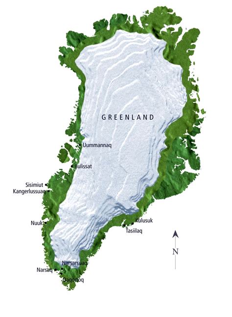 Greenland Physical Map