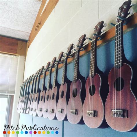 Ukulele Storage In The Music Classroom On The Wall Racks And More