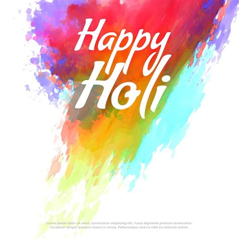 Happy Holi Colorful Splash Background Free Vector