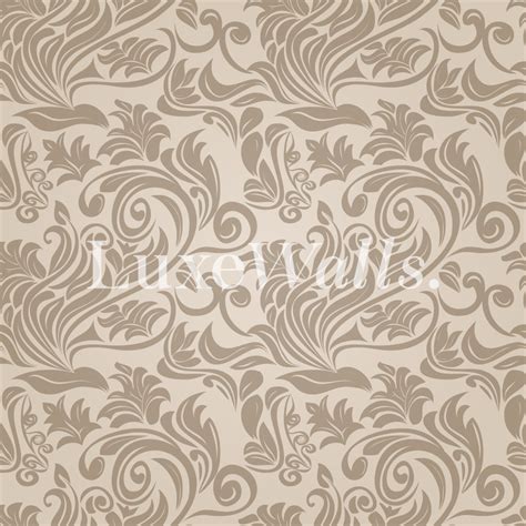 Vintage Beige Floral Pattern Wallpaper Luxe Walls Removable Wallpapers