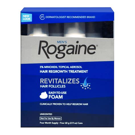 Rogaine For Men Hair Regrowth Treatment Extra Strength 4 Pack Foam