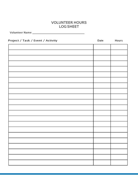 Volunteer Hours Worksheet Worksheets For Kindergarten