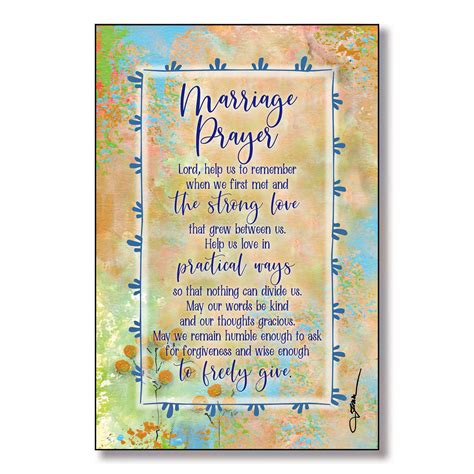 Marriage Prayer Wood Plaque With Inspiring Quotes 6x9 Classic