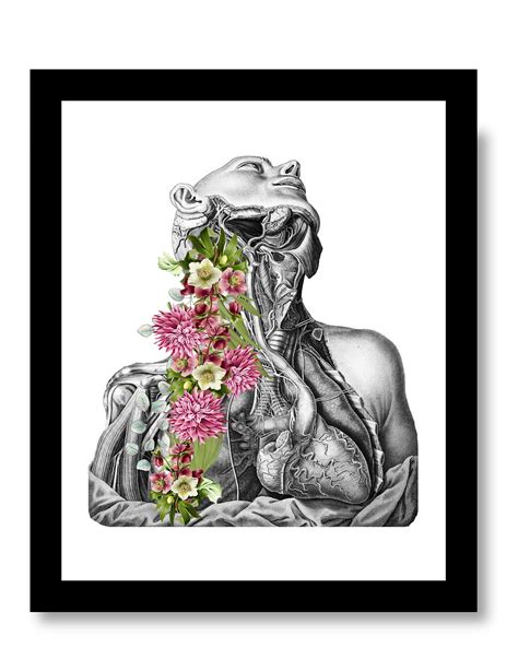 Anatomical Art Floral Anatomy Prints Human Anatomy Art Etsy