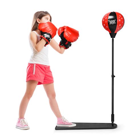 Kids Punching Bag Wadjustable Stand Boxing Gloves Boxing