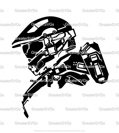 Master Chief Profile From The Halo Game Series Etsy