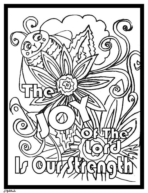 The Joy Of The Lord Sunday Doodle Quote Coloring Page