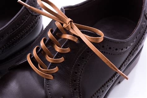 Light Brown Shoelaces Flat Waxed Cotton Luxury Dress Shoe Laces By