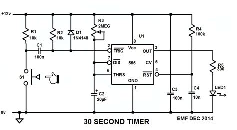 Ic 555 adjustable timer explained here can be adjusted from any time delay 1 second to 3 hours for for the present adjustable ic 555 timer circuit design we incorporate the second mode of operation is there any chance you can draw a schematic for me with with pnp transistor rather than relay and. 555 timer one-shot 30 second light LED strip, TOTALLY ...