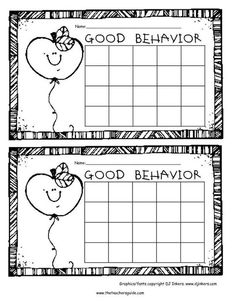 18 Behavior Worksheet For Kindergarten Chart Sticker
